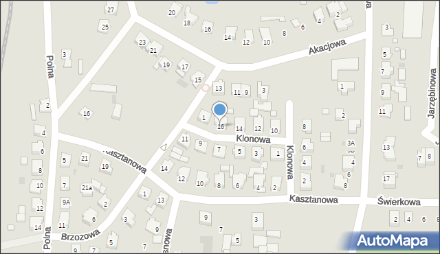 Skoki, Klonowa, 16, mapa Skoki