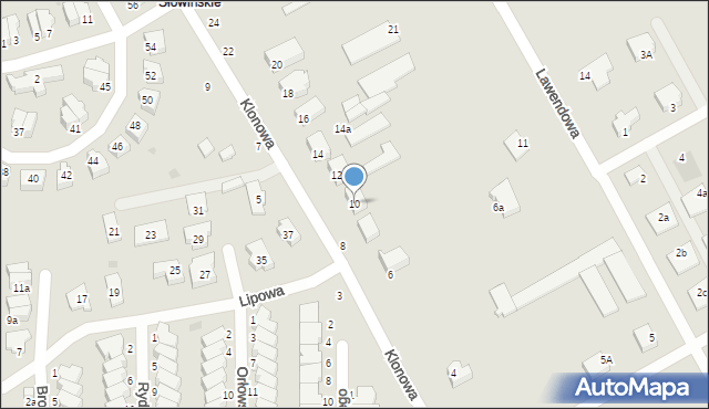 Słupsk, Klonowa, 10, mapa Słupska