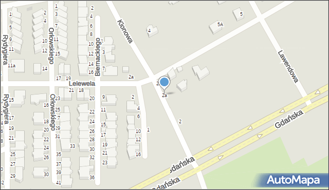 Słupsk, Klonowa, 2a, mapa Słupska