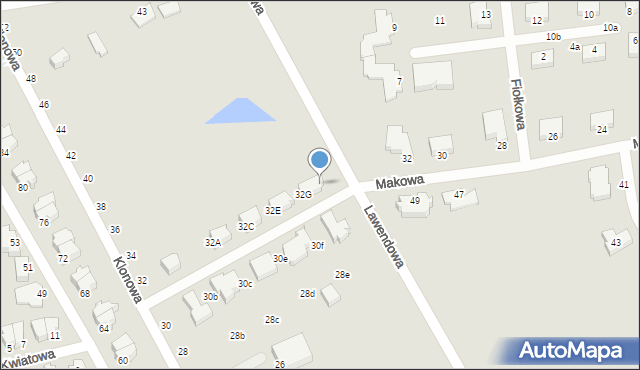 Słupsk, Klonowa, 32H, mapa Słupska