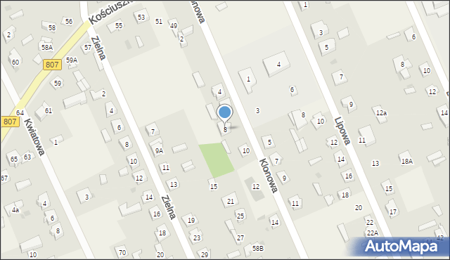 Sobolew, Klonowa, 8, mapa Sobolew