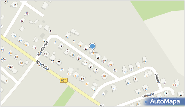 Sokółka, Kleeberga Franciszka, gen., 13, mapa Sokółka