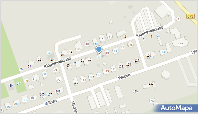 Sokółka, Kłopotowskiego Józefa, kpt., 17, mapa Sokółka