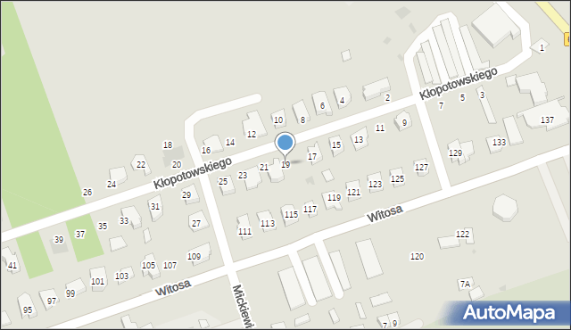 Sokółka, Kłopotowskiego Józefa, kpt., 19, mapa Sokółka