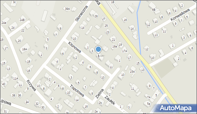 Sokołów Podlaski, Klonowa, 5, mapa Sokołów Podlaski