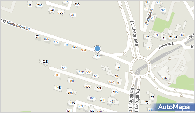 Sosnowiec, Klimontowska, 101, mapa Sosnowca