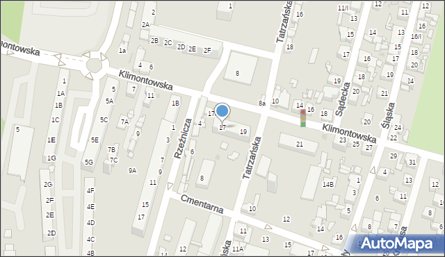 Sosnowiec, Klimontowska, 17, mapa Sosnowca