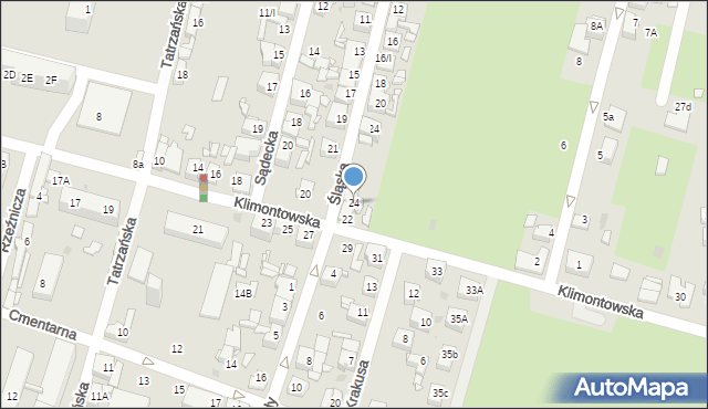 Sosnowiec, Klimontowska, 24, mapa Sosnowca