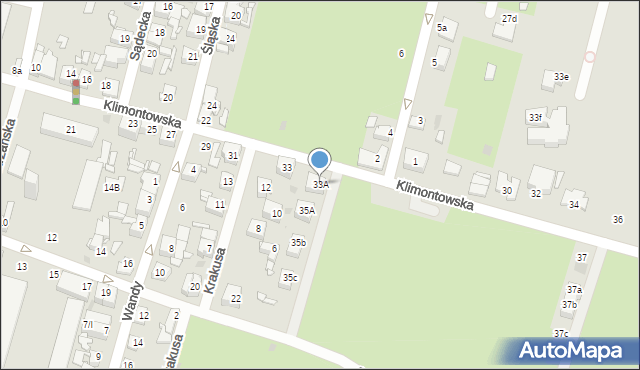 Sosnowiec, Klimontowska, 33A, mapa Sosnowca