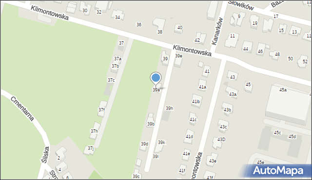 Sosnowiec, Klimontowska, 39a, mapa Sosnowca