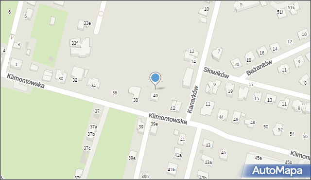 Sosnowiec, Klimontowska, 40a, mapa Sosnowca