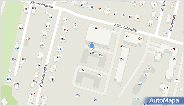 Sosnowiec, Klimontowska, 45c, mapa Sosnowca