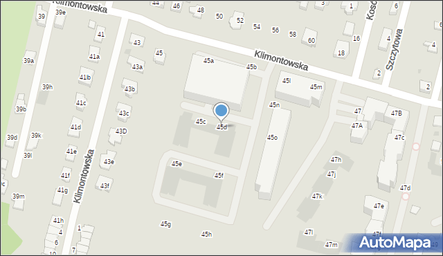 Sosnowiec, Klimontowska, 45d, mapa Sosnowca