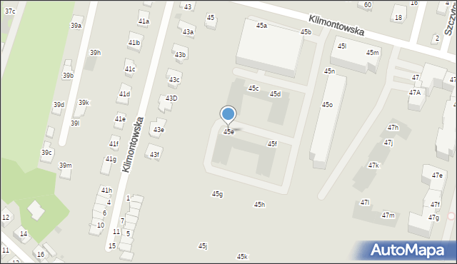 Sosnowiec, Klimontowska, 45e, mapa Sosnowca