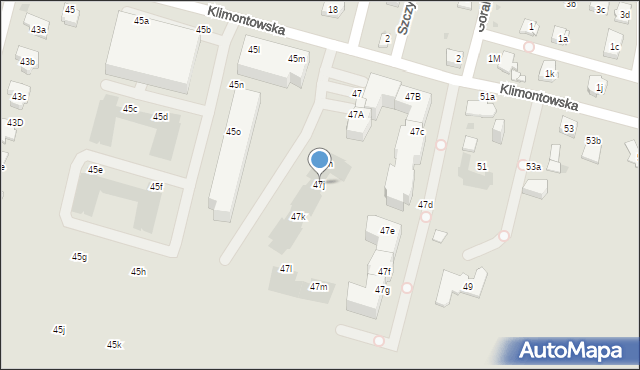 Sosnowiec, Klimontowska, 47j, mapa Sosnowca