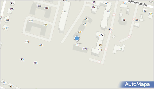 Sosnowiec, Klimontowska, 47l, mapa Sosnowca