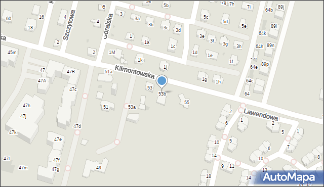 Sosnowiec, Klimontowska, 53b, mapa Sosnowca