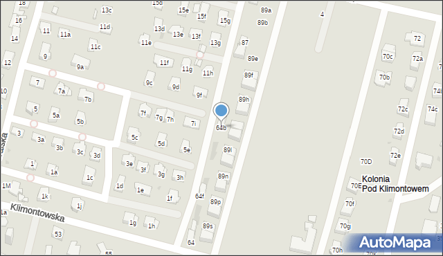 Sosnowiec, Klimontowska, 64b, mapa Sosnowca
