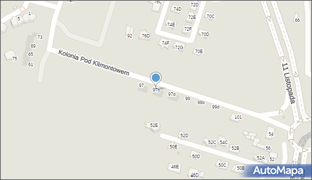 Sosnowiec, Klimontowska, 97b, mapa Sosnowca