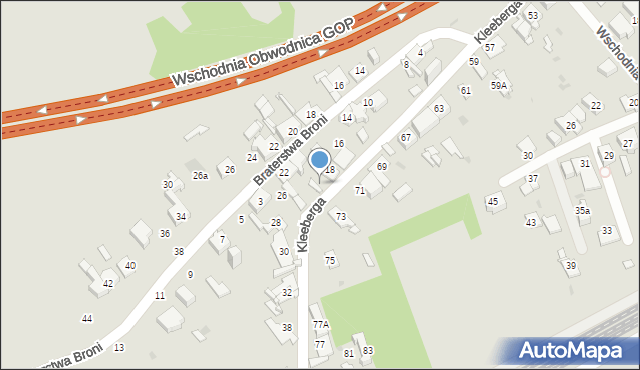 Sosnowiec, Kleeberga Franciszka, gen., 20, mapa Sosnowca