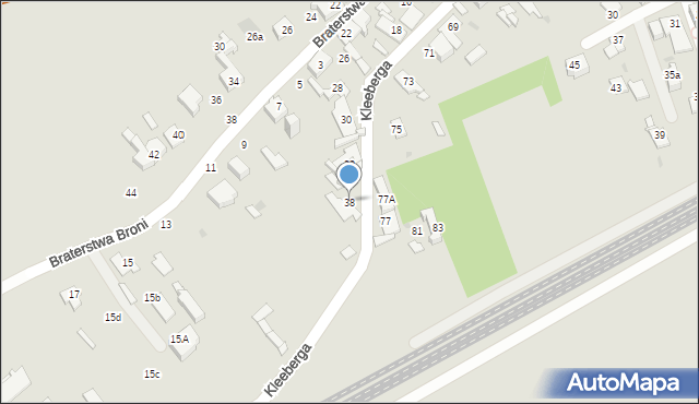 Sosnowiec, Kleeberga Franciszka, gen., 38, mapa Sosnowca