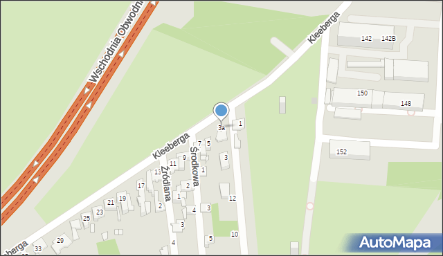 Sosnowiec, Kleeberga Franciszka, gen., 3a, mapa Sosnowca