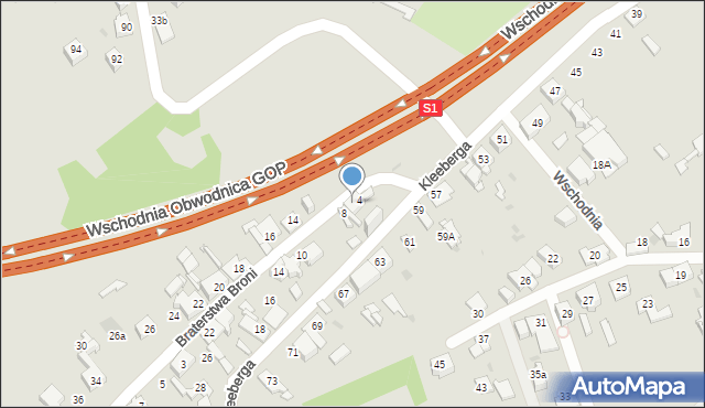 Sosnowiec, Kleeberga Franciszka, gen., 6, mapa Sosnowca