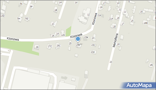Sosnowiec, Klonowa, 23b, mapa Sosnowca