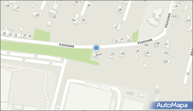 Sosnowiec, Klonowa, 29, mapa Sosnowca