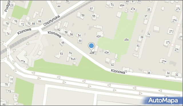 Sosnowiec, Klonowa, 42B, mapa Sosnowca