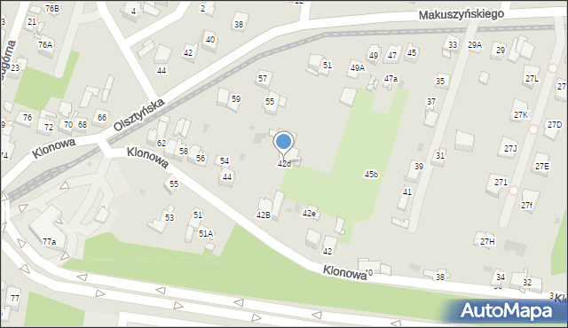 Sosnowiec, Klonowa, 42d, mapa Sosnowca