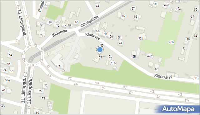 Sosnowiec, Klonowa, 53, mapa Sosnowca