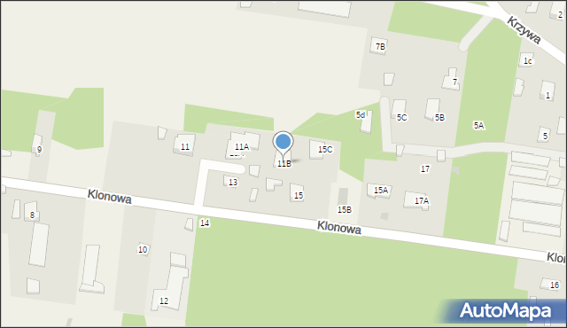 Stanisławów Pierwszy, Klonowa, 11B, mapa Stanisławów Pierwszy