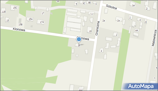 Stanisławów Pierwszy, Klonowa, 16, mapa Stanisławów Pierwszy