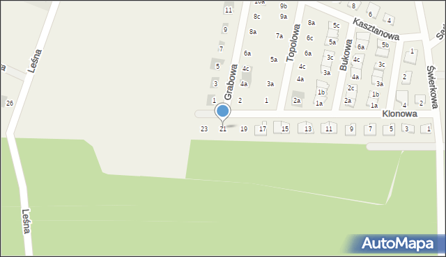 Stare Kupiski, Klonowa, 21, mapa Stare Kupiski