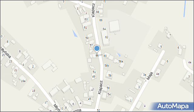 Stare Siołkowice, Klapacz, 55, mapa Stare Siołkowice