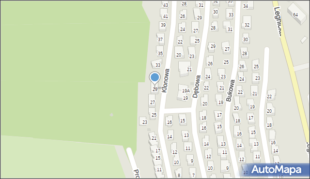 Strzegom, Klonowa, 29, mapa Strzegom