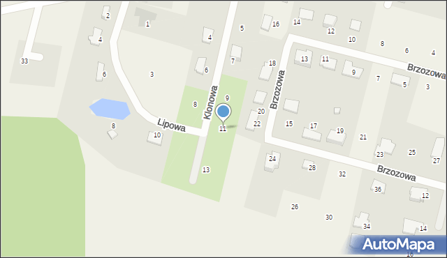 Strzelce Górne, Klonowa, 11, mapa Strzelce Górne