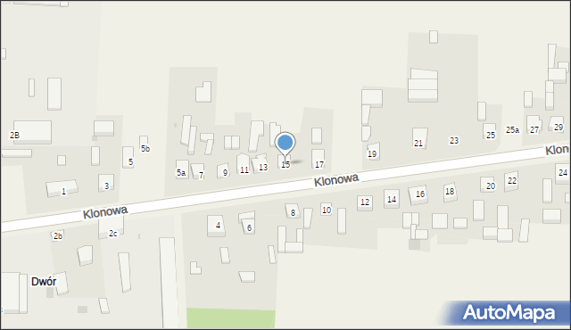 Strzelce Wielkie, Klonowa, 15, mapa Strzelce Wielkie