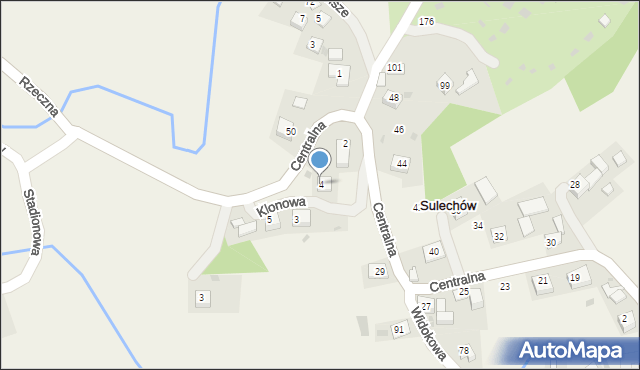 Sulechów, Klonowa, 4, mapa Sulechów