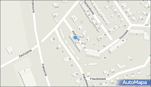 Sulechów, Klonowa, 2, mapa Sulechów