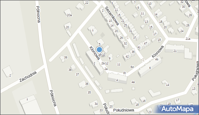 Sulechów, Klonowa, 2c, mapa Sulechów