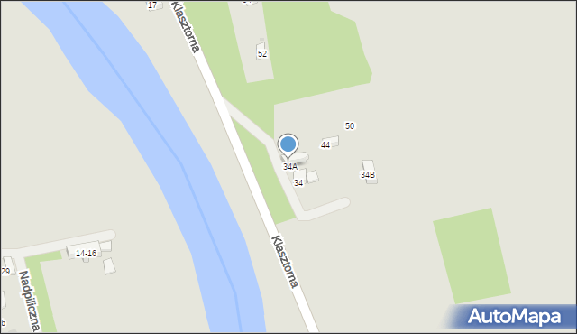 Sulejów, Klasztorna, 34A, mapa Sulejów