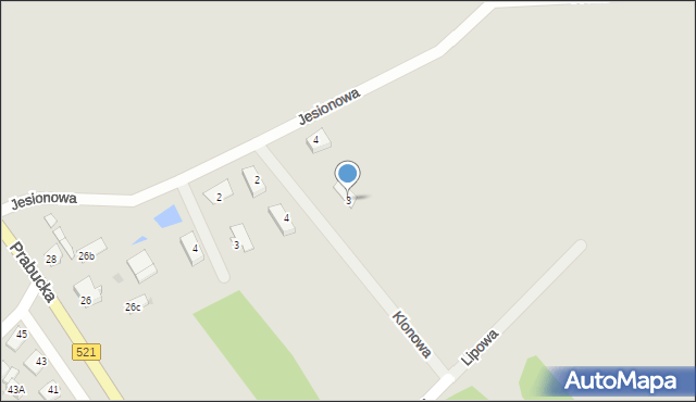 Susz, Klonowa, 3, mapa Susz