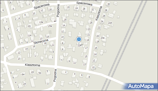 Suwałki, Klasztorna, 11A, mapa Suwałk