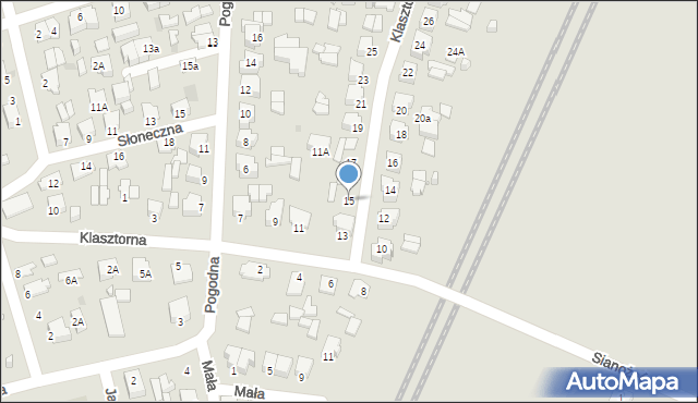 Suwałki, Klasztorna, 15, mapa Suwałk
