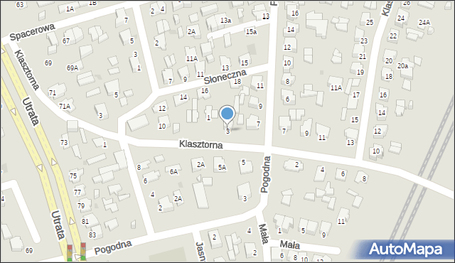 Suwałki, Klasztorna, 3, mapa Suwałk