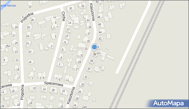 Suwałki, Klasztorna, 38, mapa Suwałk