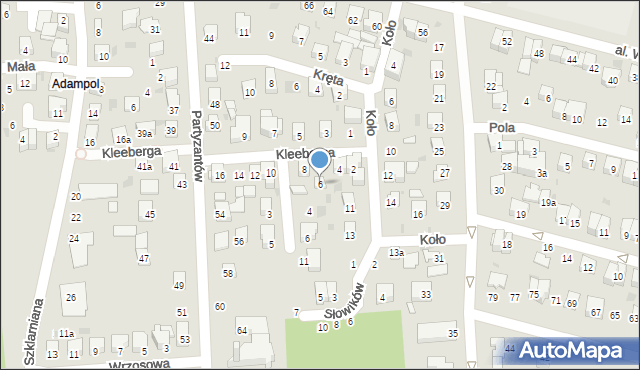 Świdnik, Kleeberga Franciszka, gen., 6, mapa Świdnika