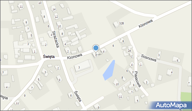 Święta, Klonowa, 2, mapa Święta